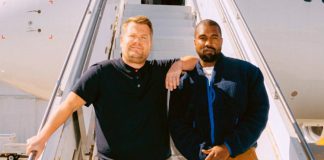 Kanye West prega nas alturas em quadro de James Corden